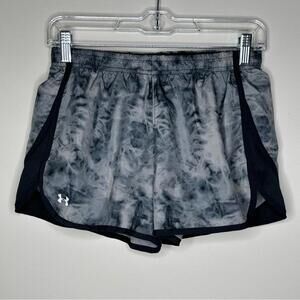 Under Armour Women's Black and Gray Tie-Dye Running Shorts